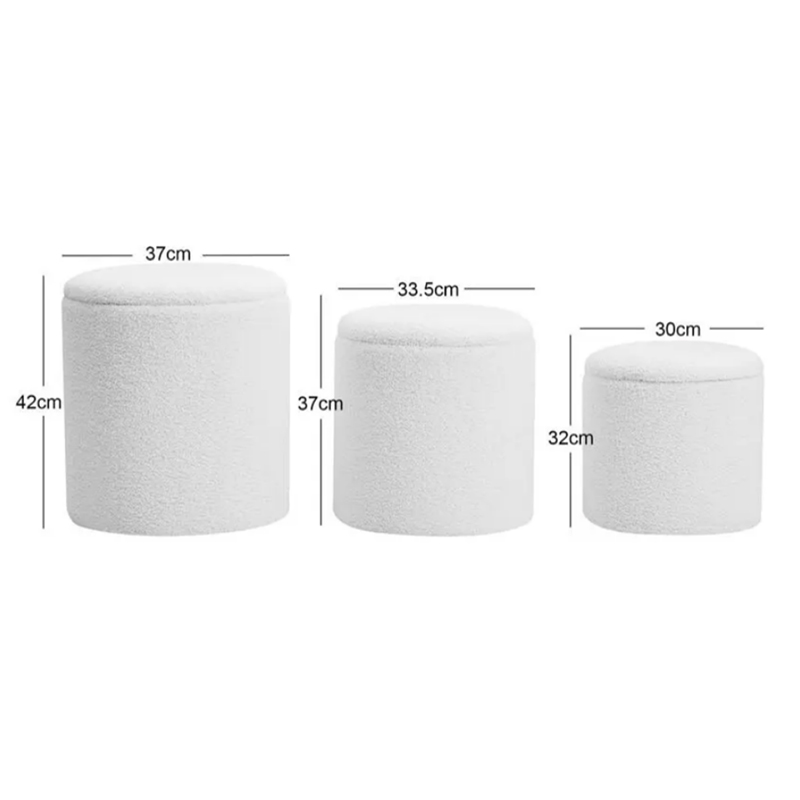 3-Piece Corduroy Storage Ottoman Set (5)