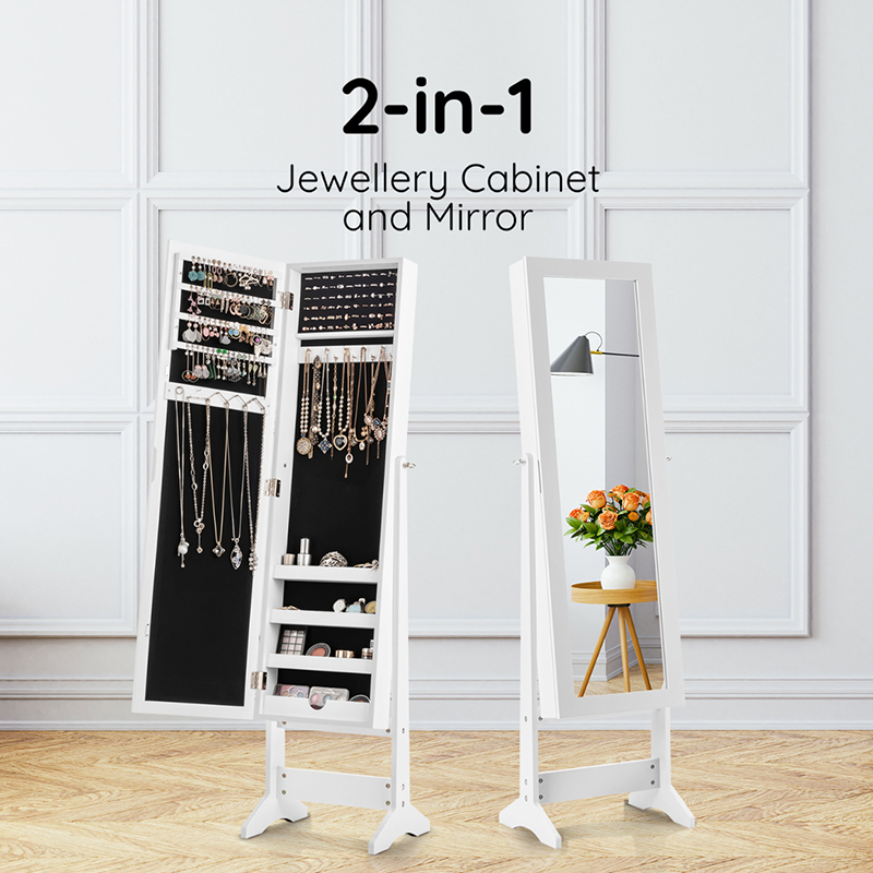 Mirrored Jewelry ArmoireCabinet (3)