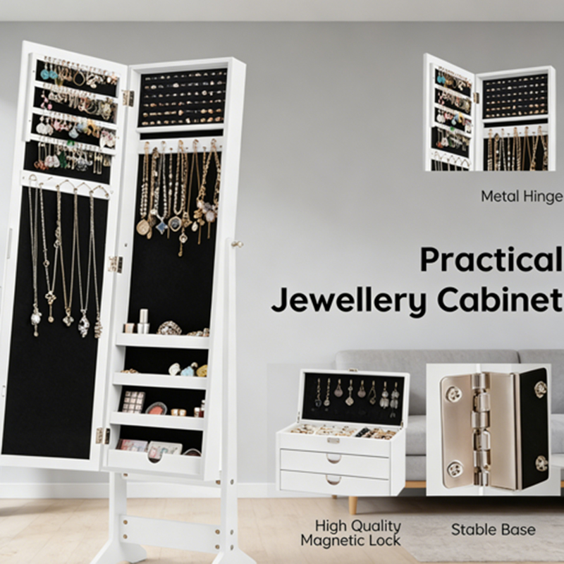 Mirrored Jewelry ArmoireCabinet (4)