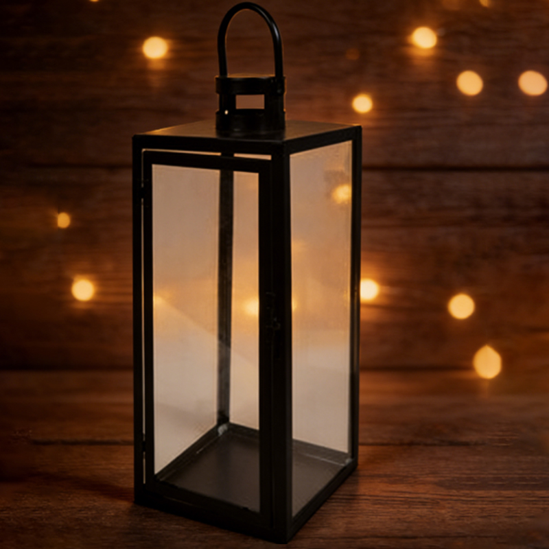Stainless Steel and Glass Lantern (2)