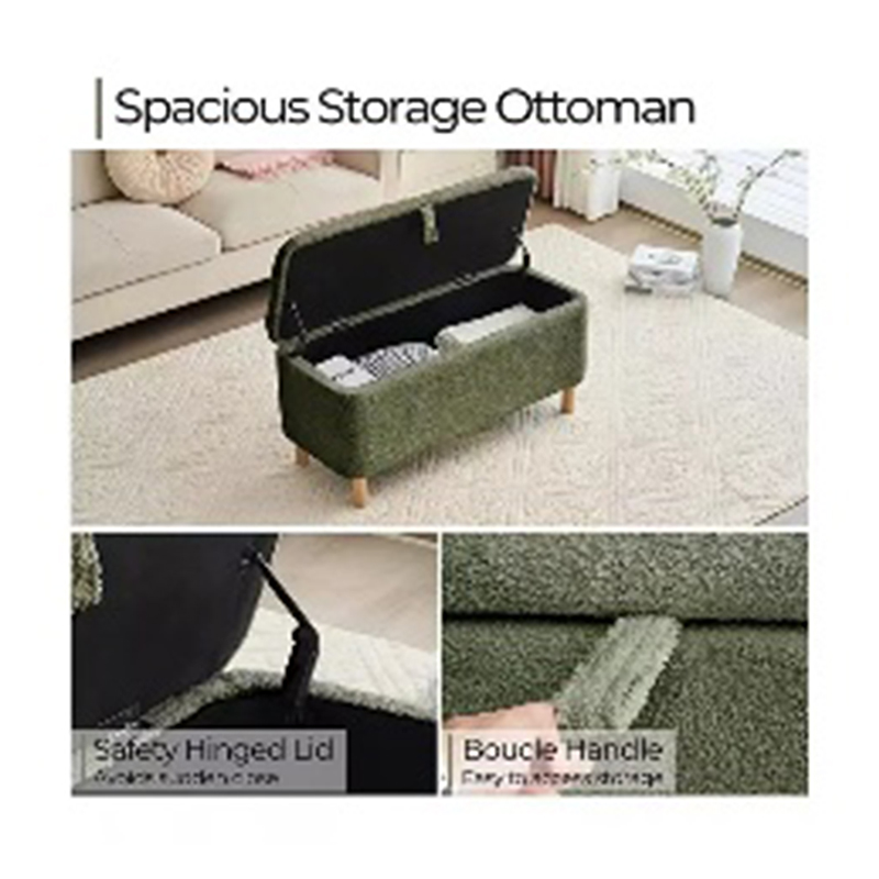 Storage Bench Ottoman With Teddy Fabic (3)