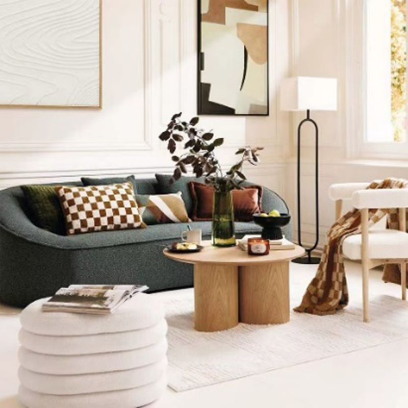 Storage stool with Teddy fabric (1)