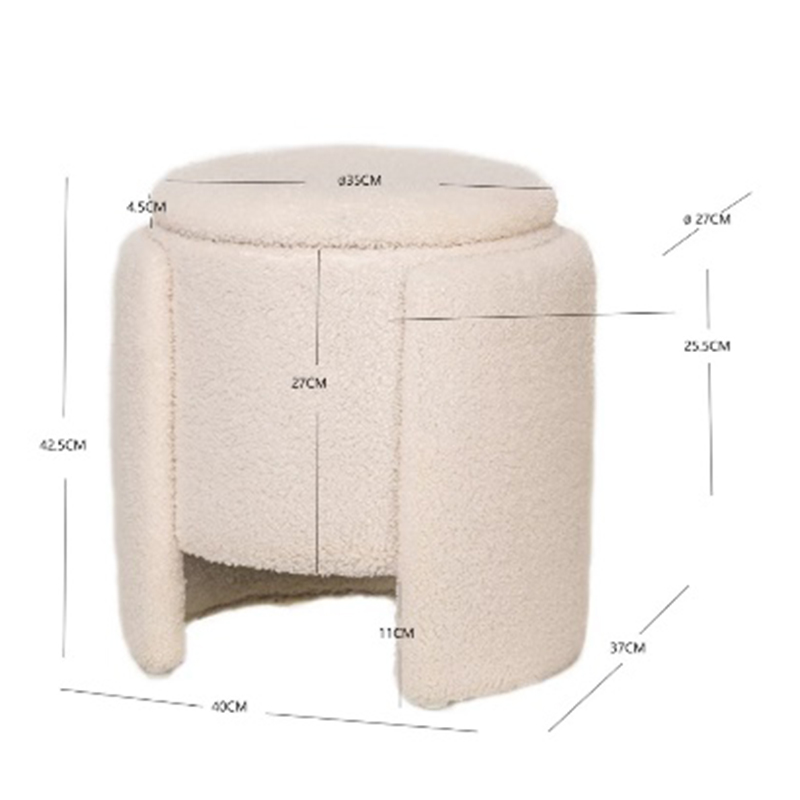 Teddy Fabric Storage StoolOttoman (2)