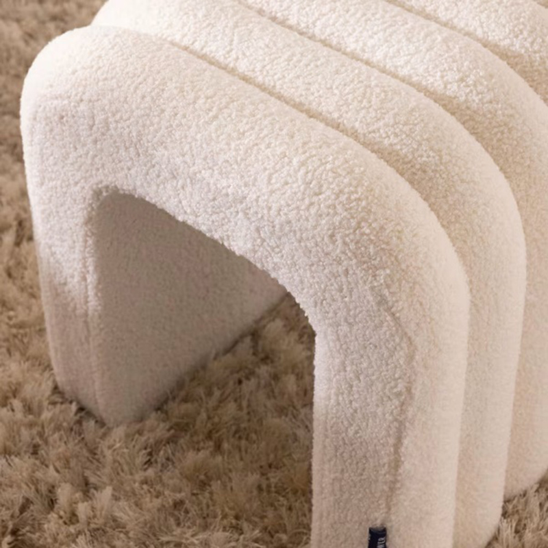 Teddy Fabric U-Shaped Foot Stool (2)