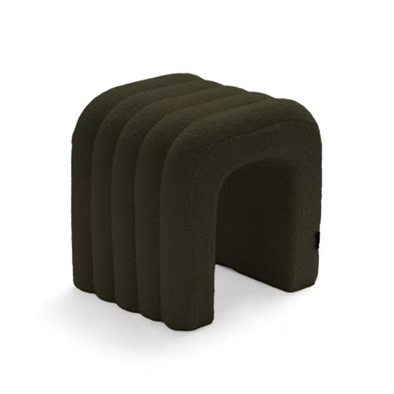 Teddy Fabric U-Shaped Foot Stool (5)